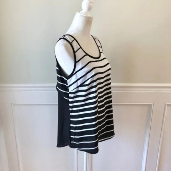 Nordstrom Gibson Black White Sheer Back Tank Top M - Picture 6 of 8
